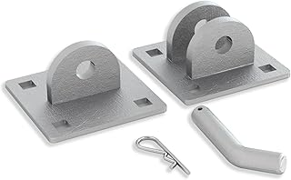 Stationary Dock Hinge Link Kit, 5x5 Galvanized Steel Floating Dock Connector, Heavy Duty Boat Dock Hinge Link Kit with 1/2" Holes, Thickness 6mm, Ideal for Dock Maintenance - NO Carriage Bolts