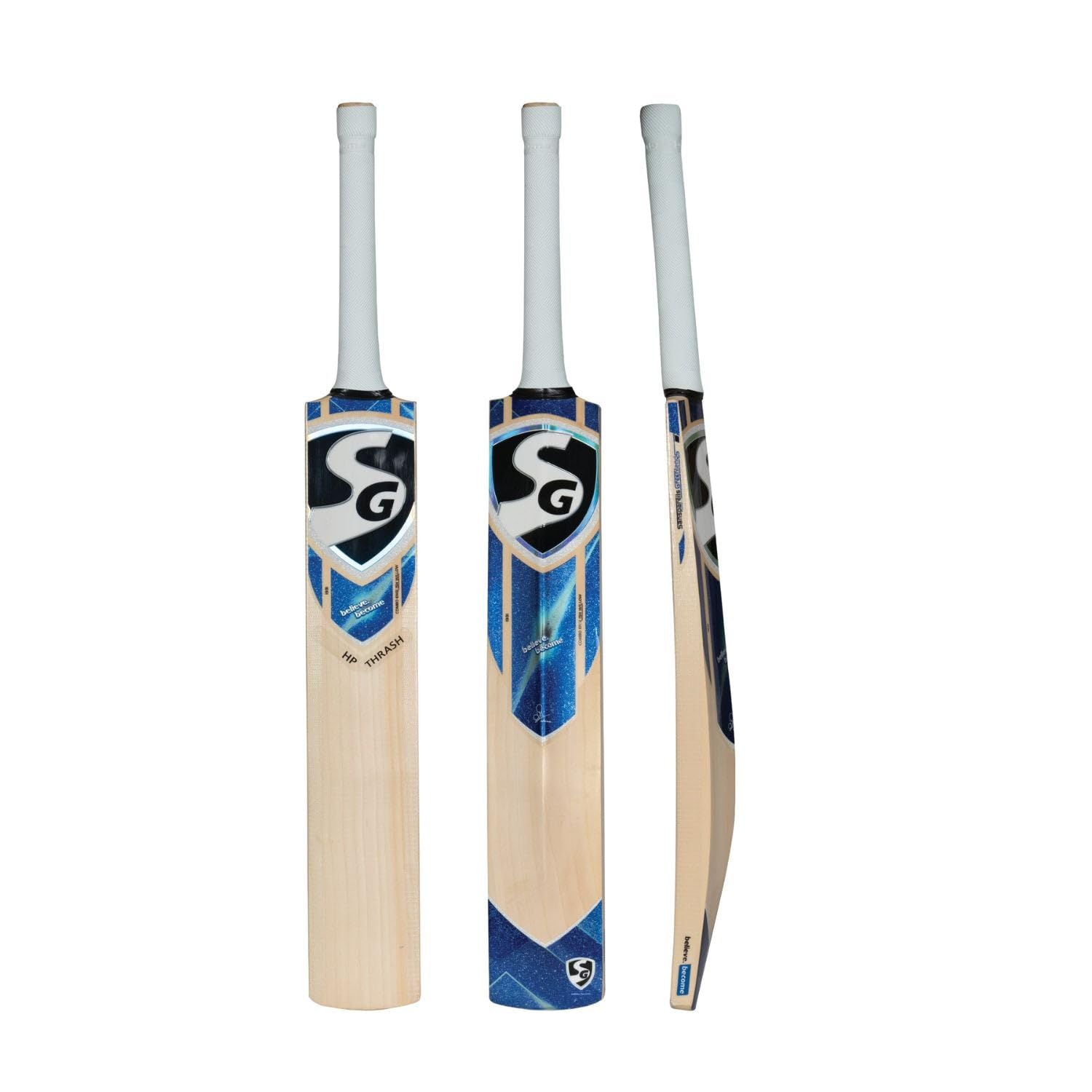 SG HP Thrash English Willow Cricket Bat – Grade 3 Willow with Thick Edges & Powerful Sweet Spot for All-Round Stroke Play (Size 5)-image-46