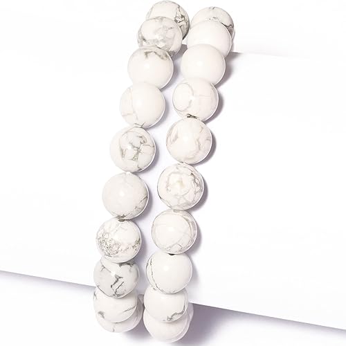 Miniatura 2 de Anjpuy Cuentas de piedra natural de 0.236 pulgadas (0.236 in), cuentas redondas sueltas para fabricación de joyas con cordón elástico de cristal