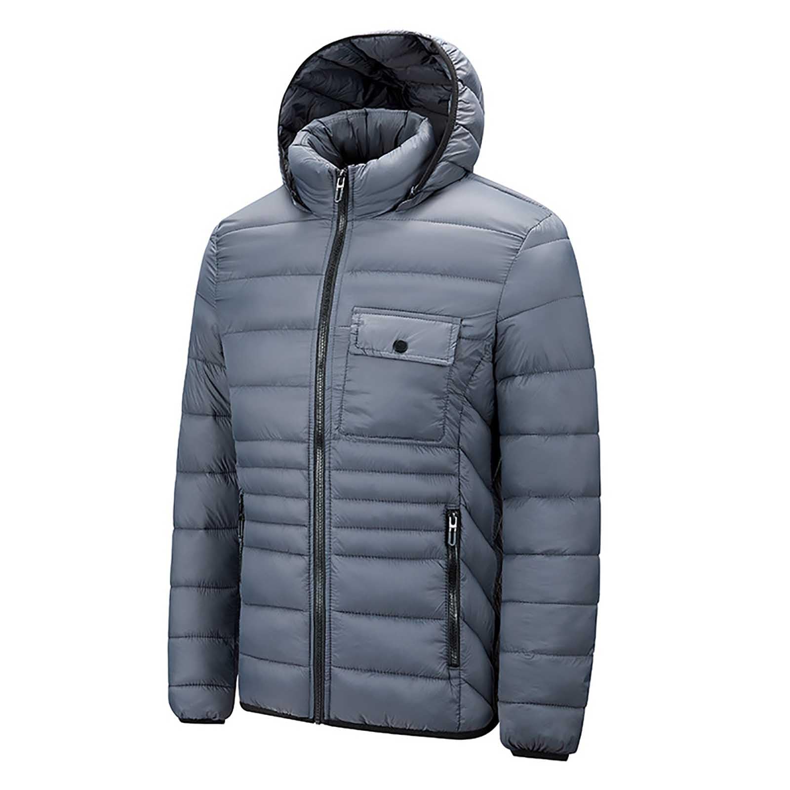 Genérico Cazadoras Hombre Invierno Plumas, Chaquetón Hombre Invierno,Ropa De AlgodóN para Hombre Ropa Acanalada Modelos Informales con Capucha para JóVenes OtoñO E Invierno
