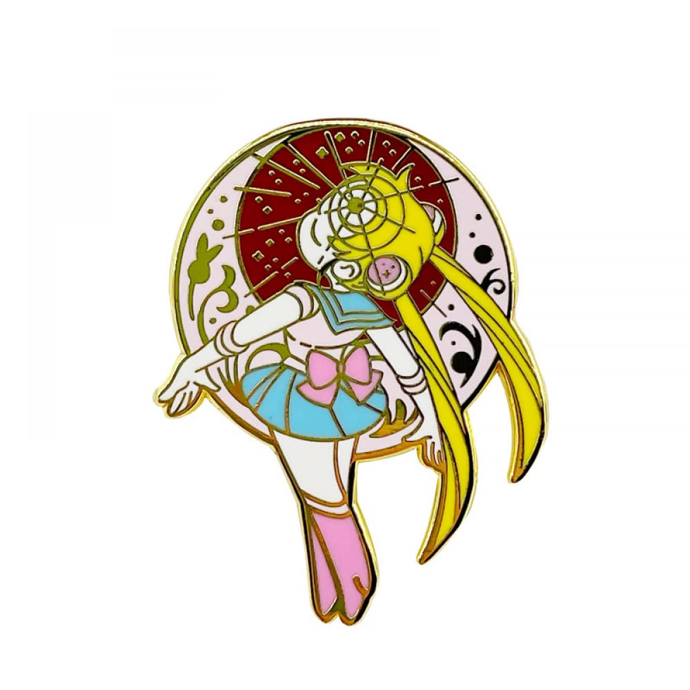 Sailor Moon Brooch Cartoon Metal Badge Creative Package Decorative Collar Pin Paint Drop Plastic Brooch Accessories-Moon Hare - Moon Hare