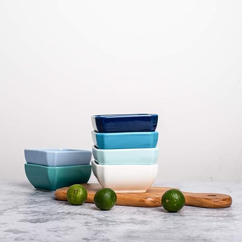 Miniatura 6 de DELLING Juego de cuencos de cerámica de 3 onzas  Juego de tazones de salsa de soyaplatos pequeños para salsa de tomate sushi, soja, astillas y