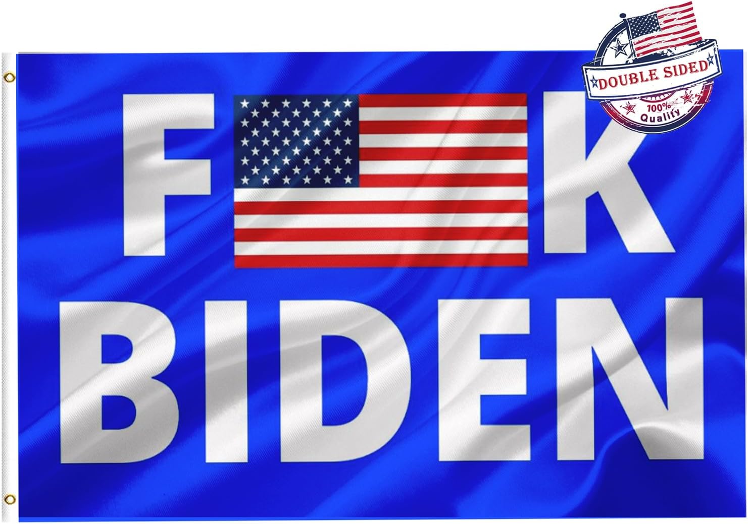 Fuck Biden Flag 3x5 Outdoor Double Sided- Anti-Biden FJB Funny Flags Heavy Duty 3ply Biden Flags Super Durable 4 Rows Stitched Edge FCK Biden Flag Canvas Header with 2 Brass Grommets