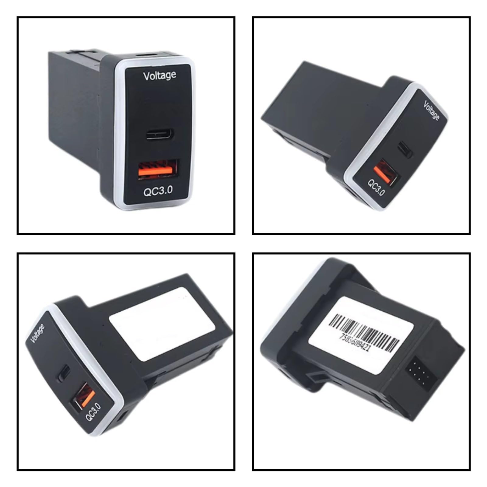 Faro Modulo Driver Presa USB Per Console Compatibile Con Fit For Accord Per Auto Per Civic Presa Di Ricarica Adattatore Di Alimentazione A Ricarica Rapida Con PD QC3.0