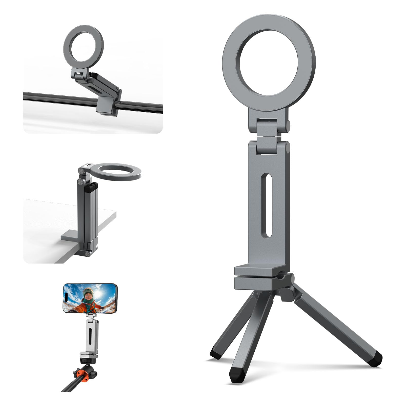 Mini Magnetic Selfie Stick Tripod Magnetic Cell Phone Tripod Stand With Wireless Remote Tripod For IPhone 14 13 12 Pro Max Black - Walmart Supplies - View #6