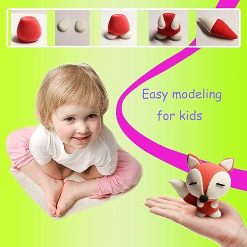 Miniatura 4 de Juego de arcilla seca al aire de 24 colores para niños, arcilla de modelado suave sin hornear para principiantes, arcilla de espuma mágica con