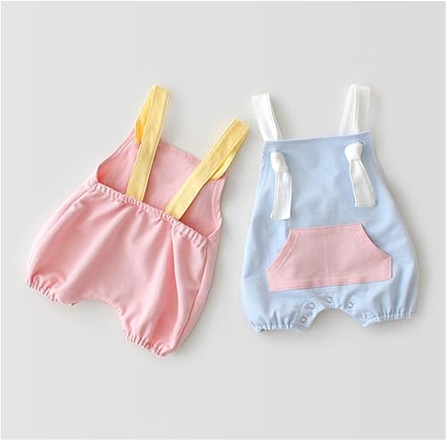Miniatura 6 de Overol de retazos para bebés recién nacidos, pantalones con tirantes y lindo sombrero de elefante, trajes de verano para niños, Azul