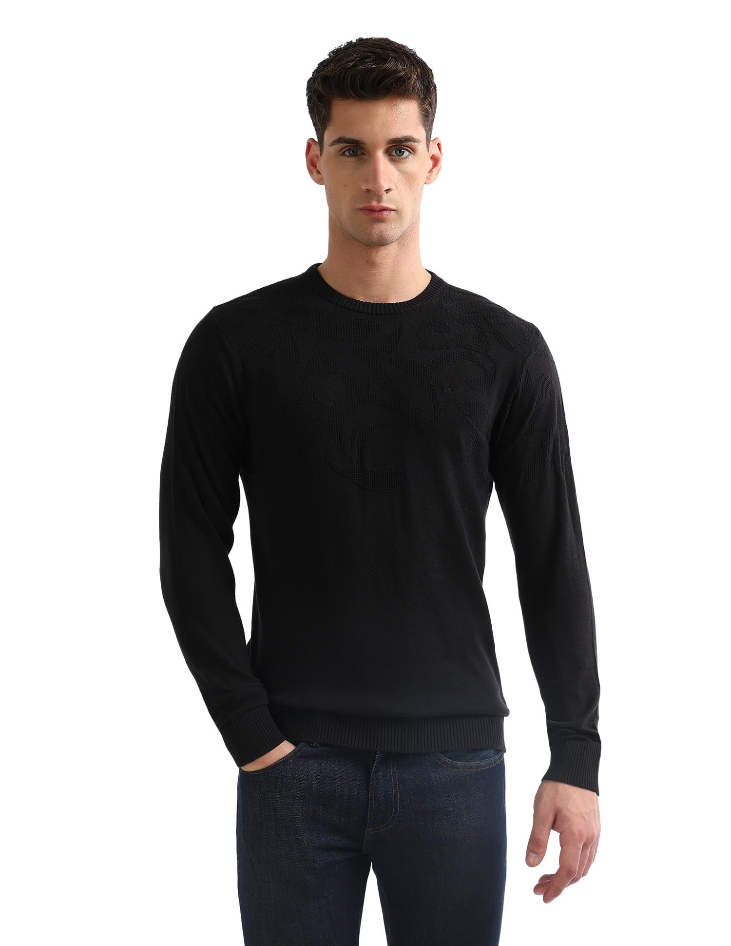 arrow Men's Textured Regular Fit Sweater-picture-15
