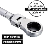 Vista 5 de KATUR Juego de llaves de trinquete de 0.866 in con cabezal giratorio flexible, llave combinada de trinquete, herramienta métrica de acero al cromo