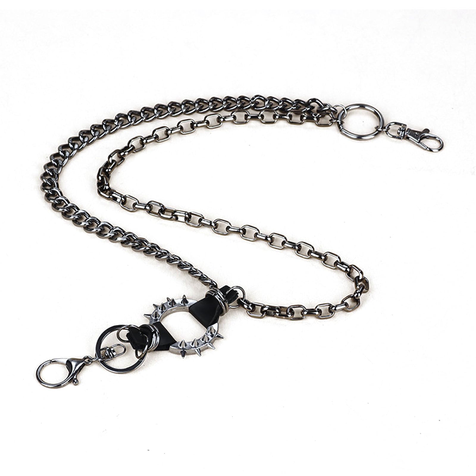 Portachiavi Da Motociclista In Vera Pelle Stile Punk Classico - Foto 8