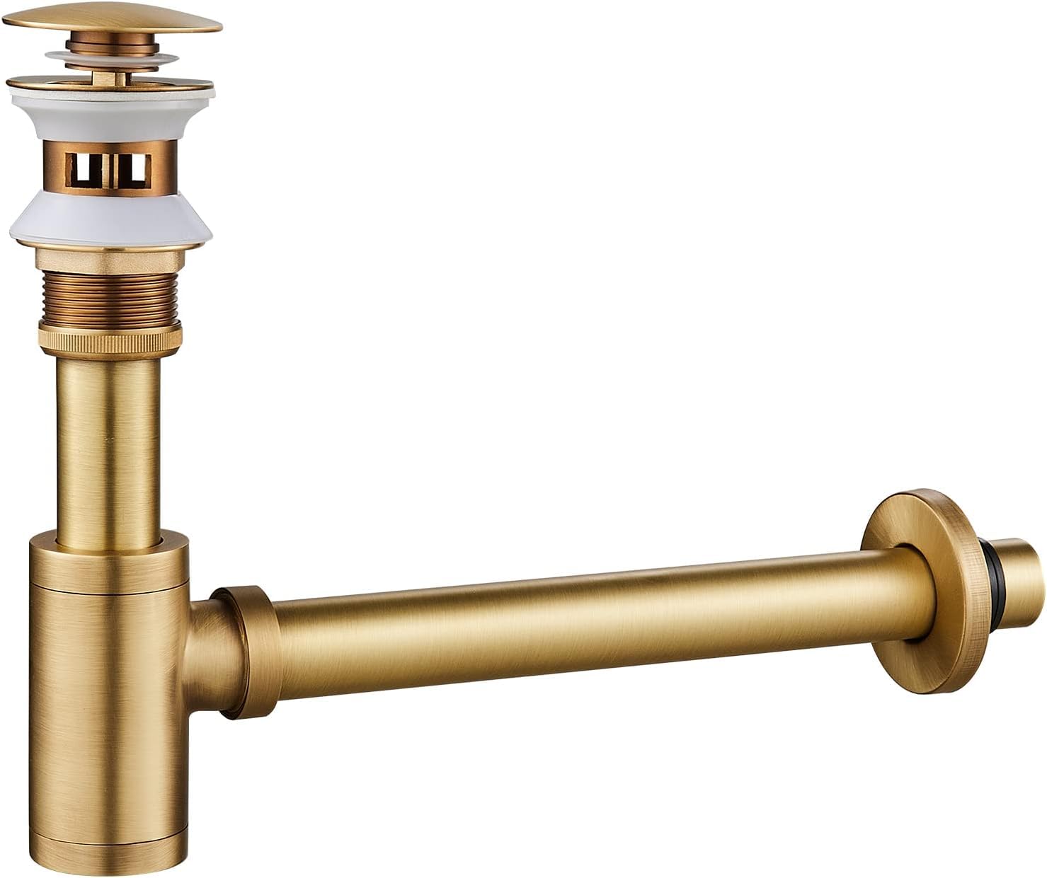 Fossa Stainless Steel | Stylish Bottle Trap & Drain Pipe for Bathroom Wash Basin & Kitchen Sink | Rust-Free Design Gold (Bottle Trap with Pop-up Waste Coupling Set)-image-1