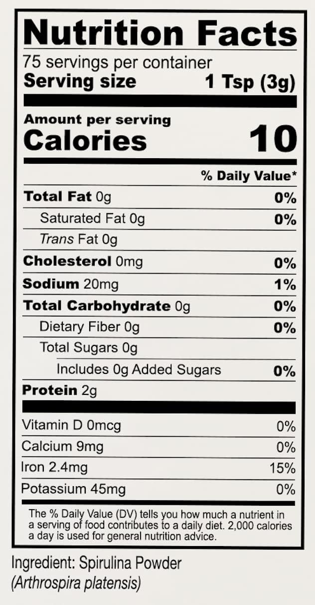 Anthony's California Spirulina Powder, 8 oz, Product of USA, Gluten Free, Non GMO : Health & Household
