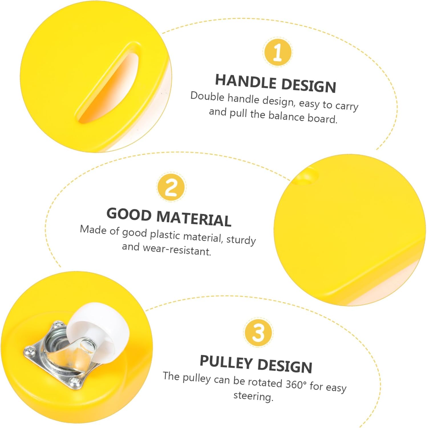 Outdoor Four-wheel Scooter Board for Balance Training Early Education Plaything Non-slip Rounded Edges Yellow Sliding Balance for Kindergarten and Home Use