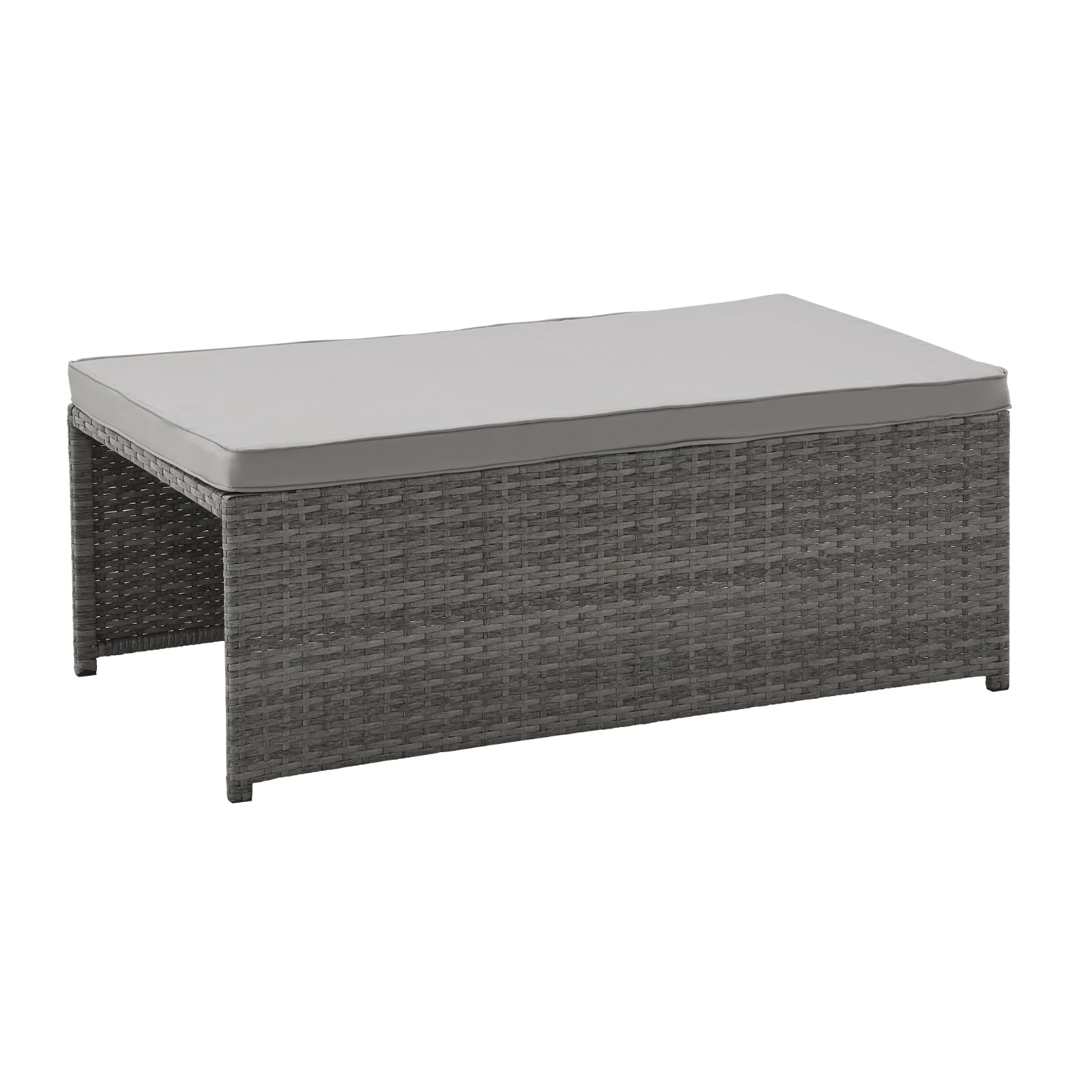 SVITA ATHINA 2in1 Sitzgruppe Outdoor Rattanlounge Balkon Essgruppe Gartenmöbel Set Gartenlounge klein Balkonmöbel Polyrattan Grau