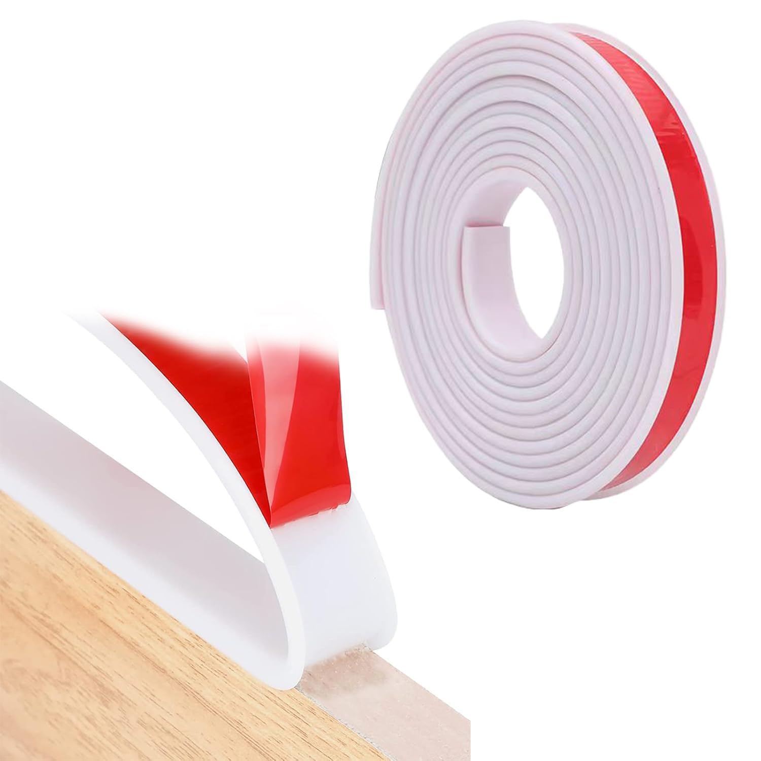 Möbelkantenband Flexible TPE Faltbarer Kantenschutz,U-Form Selbstklebend Möbelkantenband, Innenbreite 16mm × 5m,für Schrankkanten, Abschlussleiste, Arbeitsplatten, Weiß