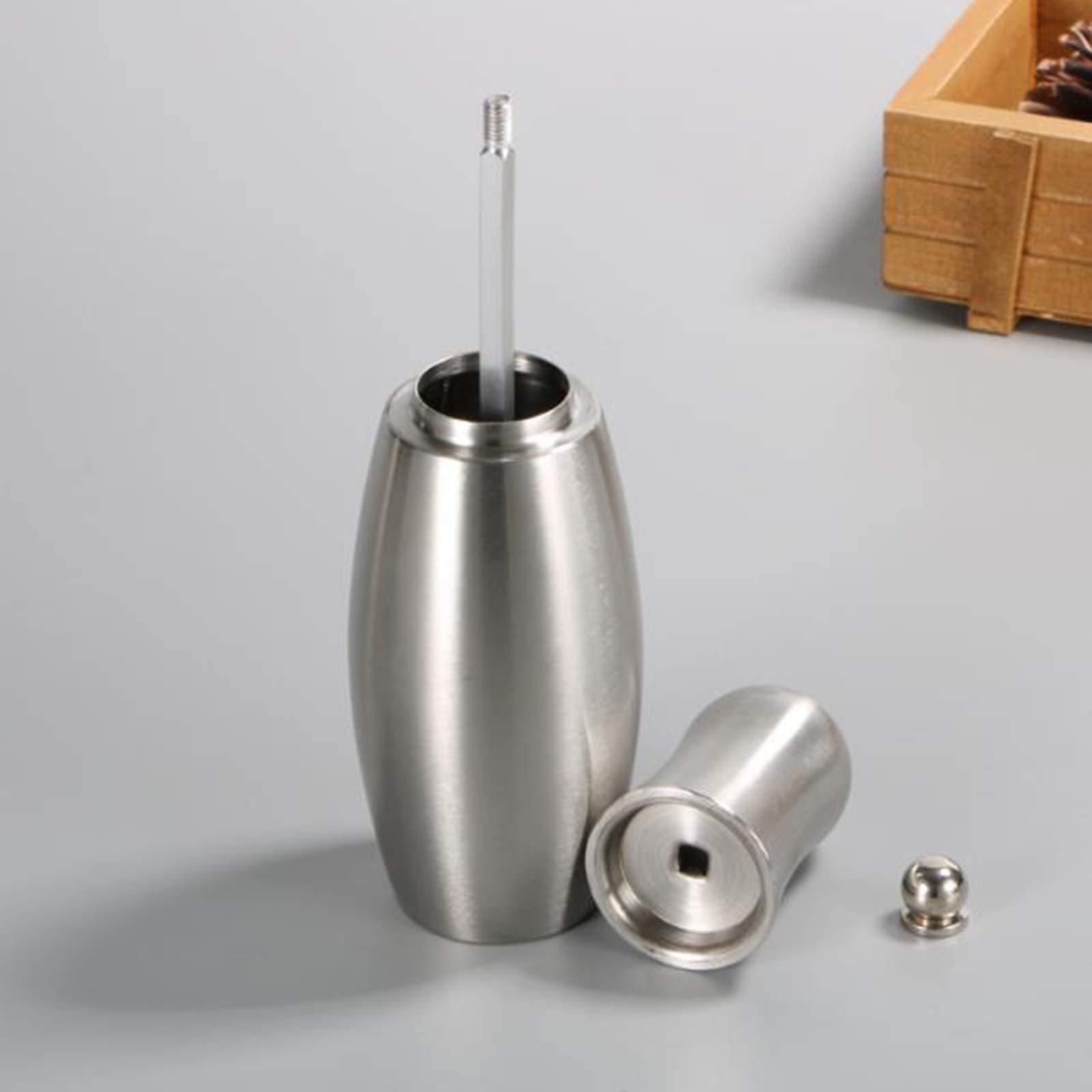 Młynek do pieprzu lub soli ze stali nierdzewnej, mocny ceramiczny mechanizm mielący, 6,5" i 8" regulowany ceramiczny młynek do pieprzu, przybory kuchenne
