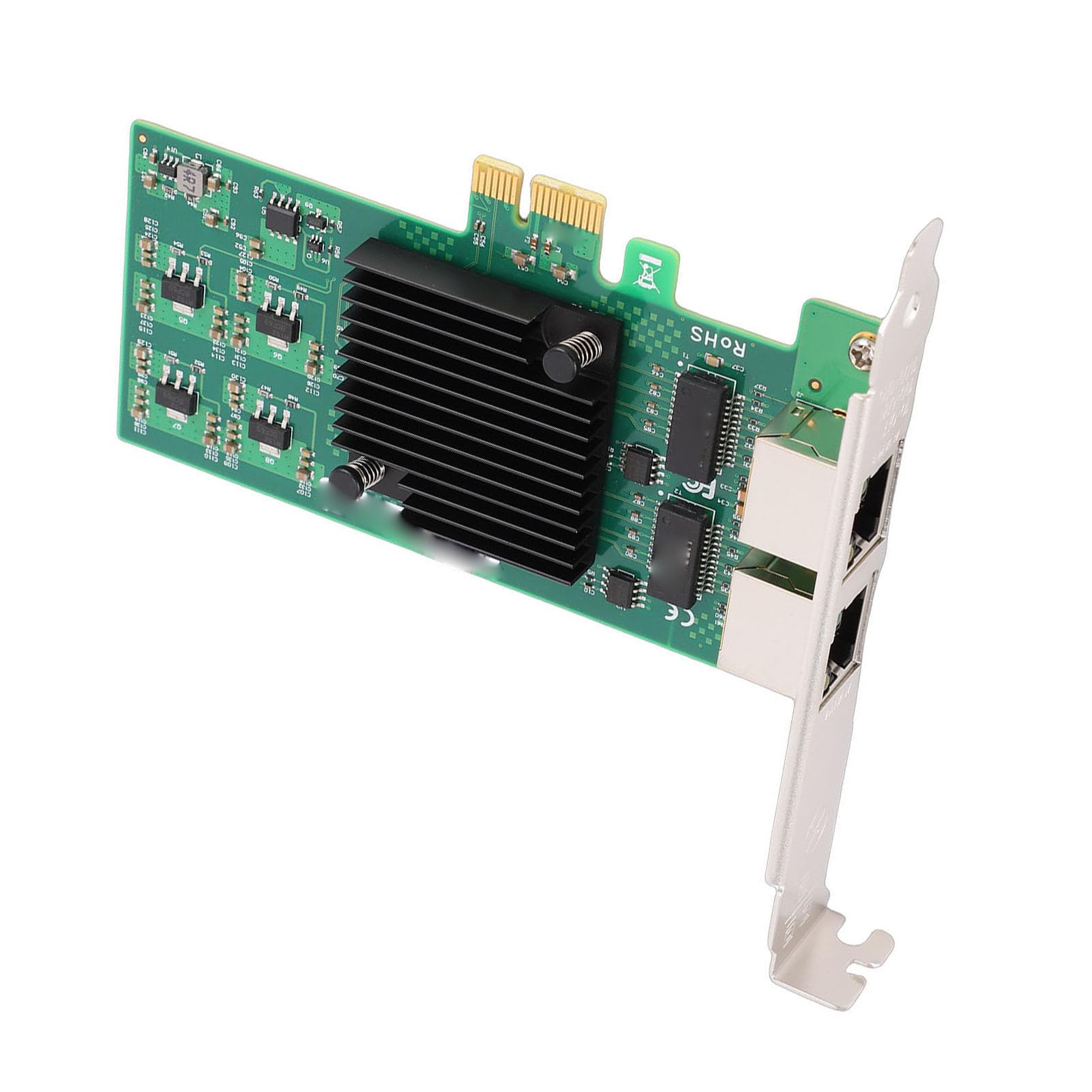 Karta Sieciowa Gigabit Ethernet PCI Express X1, Dwuportowy RJ45 z Chipsetem 82574L, Adapter 10/100/1000Mbps Zapewniający stabilną wydajność, Obsługuje Ramki Jumbo PXE DPDK ISCSI dla Komputerów
