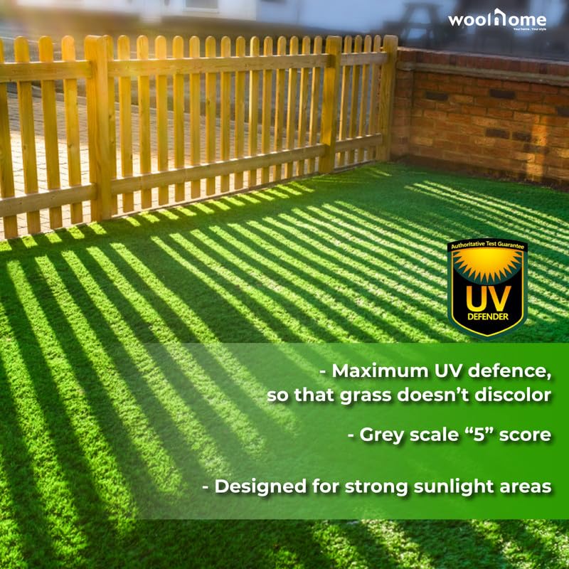 Image of Woohome 35mm Artificial Grass Mat for Balcony | Green Grass Carpet for Balcony | All-Weather Home and Office Edition (Size - 2X9 Ft | Green grsaa Capet for Balcony)