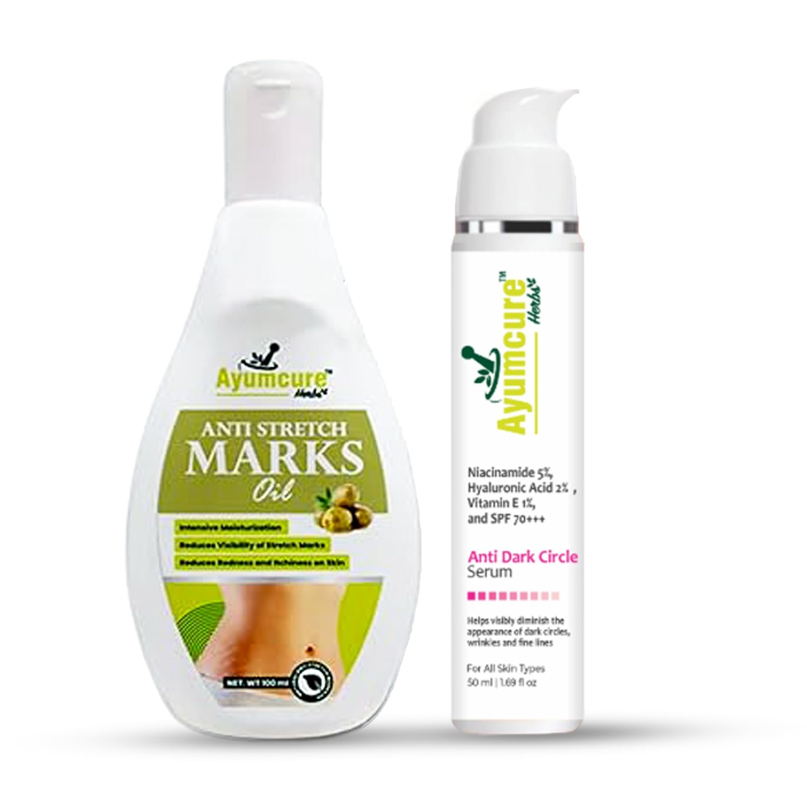Ayumcure Stretch Mark Oil (100ml) & Anti Dark Circle Serum (50ml) Combo | Skin Nourishment for Body & Eyes | For Pregnancy, Fine Lines, Dark Circles & Hydration | For Men & Women-image-16
