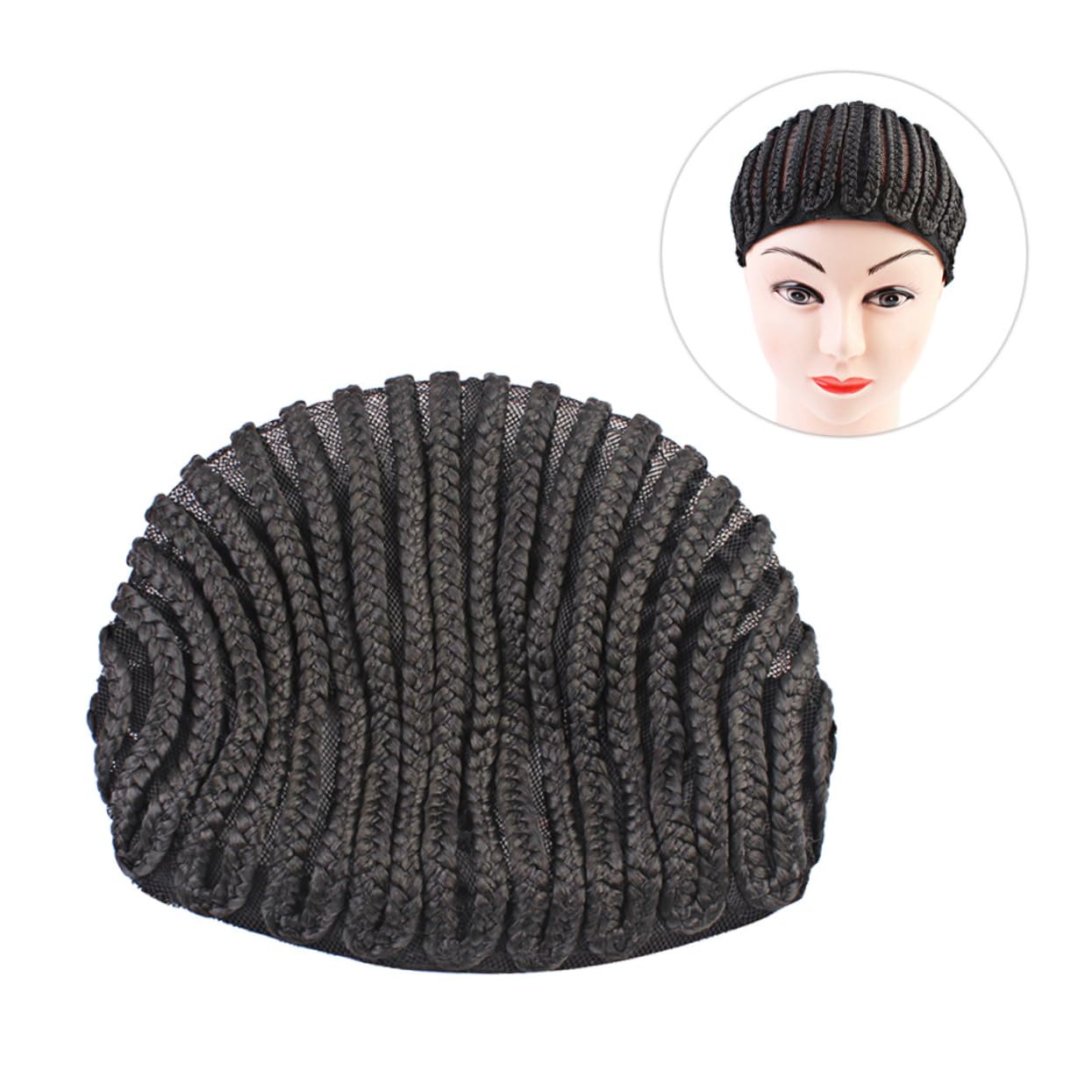 Beavorty 6 Piezas gorro de peluca pelucas casquillo de la peluca de cornrow dedicado red para el cabello
