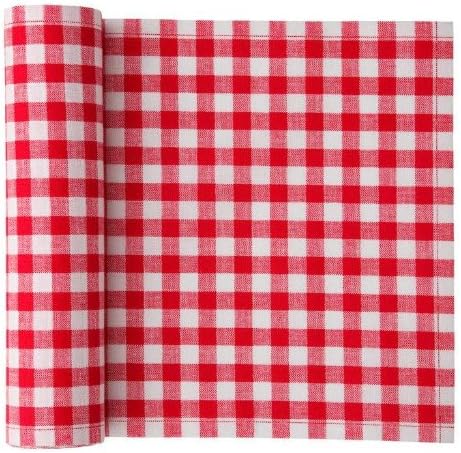 MYdrap Cotton Printed Placemat, 18.1" Length x 12.6" Width, Red Vichy (10 Rolls of 12)