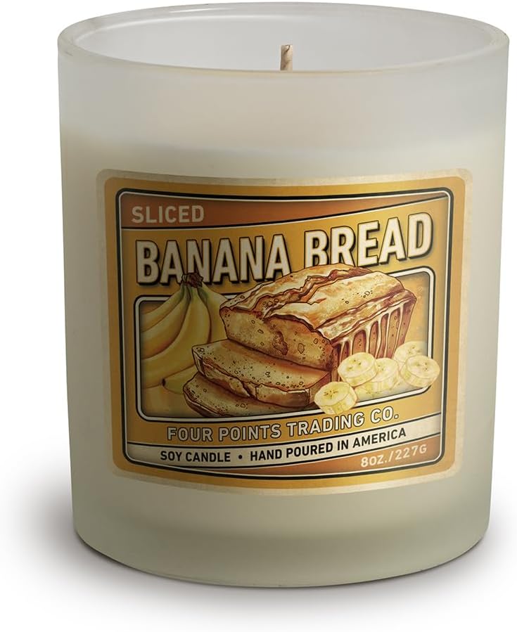 Banana Bread 8 Oz Scented Soy Aromatherapy Candle w/Jar