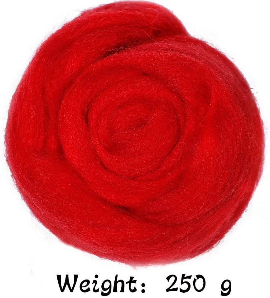 2 Pcs Wool Roving Bulk - 8.82oz Super Wool Chunky Yarn, Wool Roving Top for Needle Felting, Soft Felting Wool Supplies for Hand Spinning, Felting, Blending, Weaving and DIY Craft