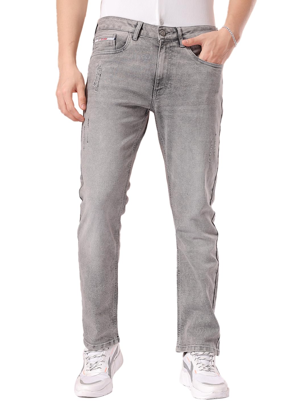 The Indian Garage Co Men Slim Fit Solid Mid-Rise Stretchable Jeans