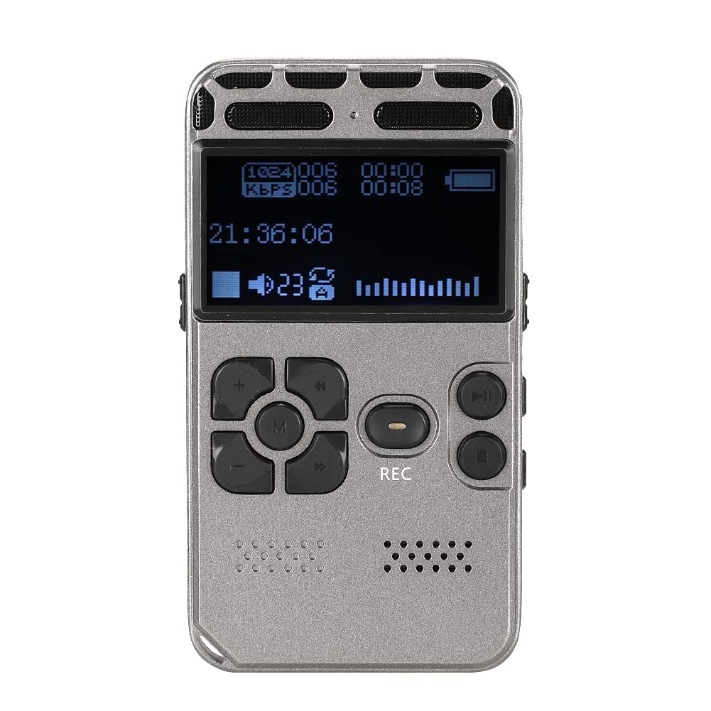 Dyktafon Cyfrowy 8 GB, Dyktafon Cyfrowy Z Kolorowym Wyświetlaczem LCD 3,7 V I Przekątnej 2,0 Cala, Odtwarzacz MP3 Stereo Surround Z Gniazdem Słuchawkowym 3,5 mm, Nagrywania 10~20 M W Przyp