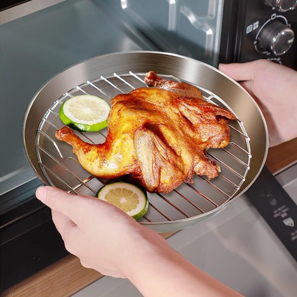 Yardwe Stainless Steel Baking Sheet Baking Cooling Rack Roasting Pan Wire Rack Oven Trays