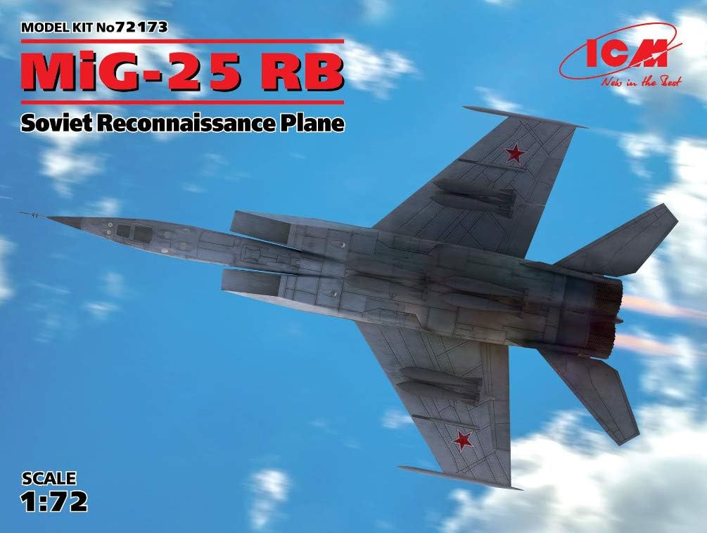ICM ICM72173 1:72-MiG-25 RB, Soviet Reconnaissance Plane SkyBlue