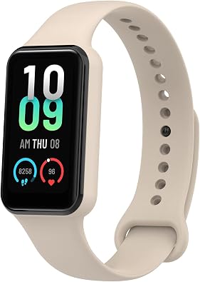 Watch Bands Compatible with Amazfit Band 7 Straps with Protector Case for Women Men, Silicone Replacement Bands Metal Buckle Adjustable Wristbands Bracelet Sport Strap for Amazfit Band 7