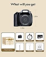 Vista 6 de FLATIC Mini Keychain Camera –4K Mini Camera with 32GB Card & Elegant Gift Box, Mini Retro Camera for Kids & Adults, Collectible Vintage Camera Gift