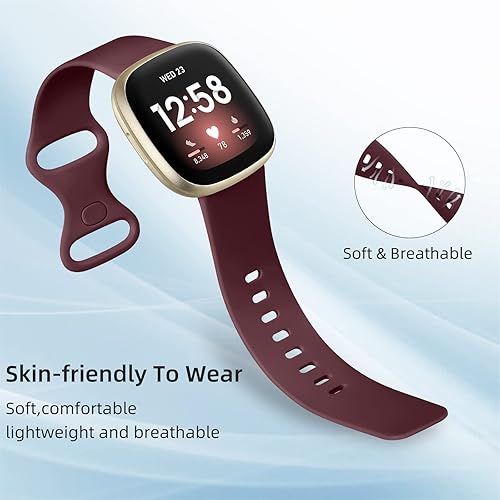 Vista 23 de Odbeai Compatible con correas Fitbit Sense y Sense2/Versa 3 y 4 bandas para mujeres y hombres, correa deportiva de repuesto suave, accesorios