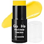 Go Ho Cream-Blendable Yellow Face Paint Stick (1.06 oz),Full-coverage Body Paint for Adults Children Halloween Cosplay SFX Makeup,Waterproof Yellow Eye Black Stick