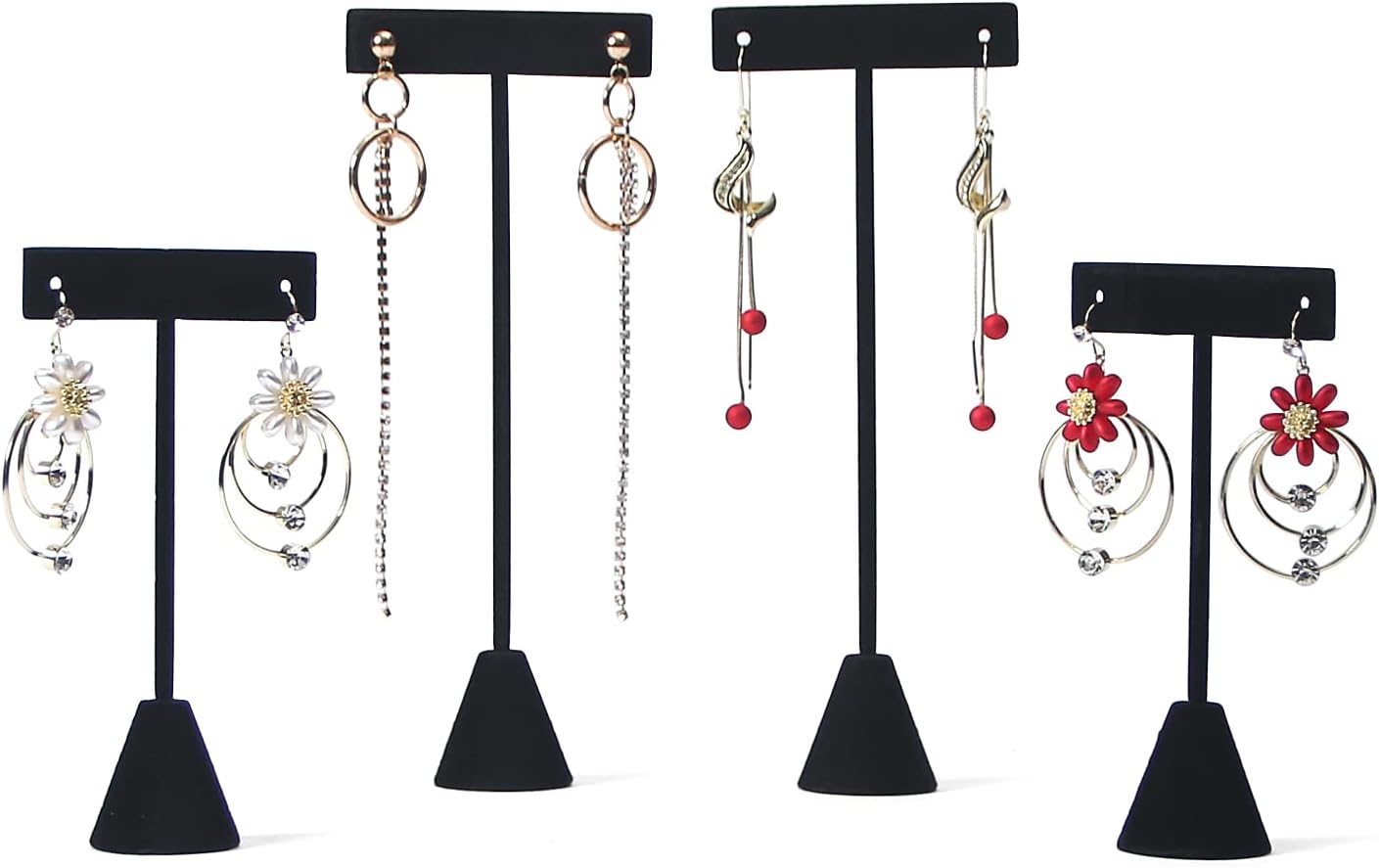 Amazon.com: AUTODECO Black Earring T Shape Stand Detachable Metal ...
