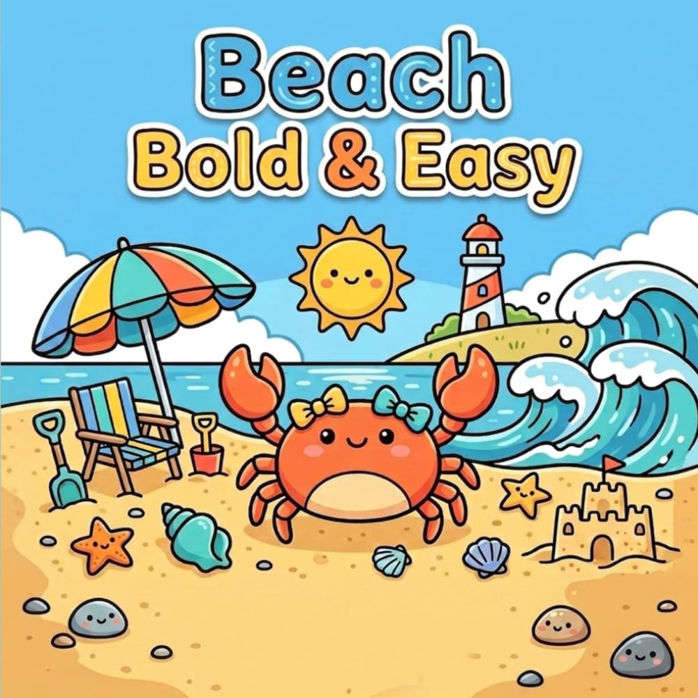 Beach Bold & Easy Coloring Book (Bold and Easy)