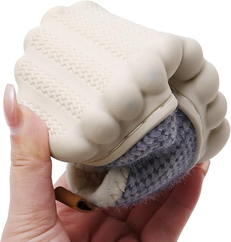 Miniatura 7 de WILLFUN Pantuflas de forro polar unisex para niños y niñas, zapatos cálidos de invierno para interiores y exteriores para niños pequeños