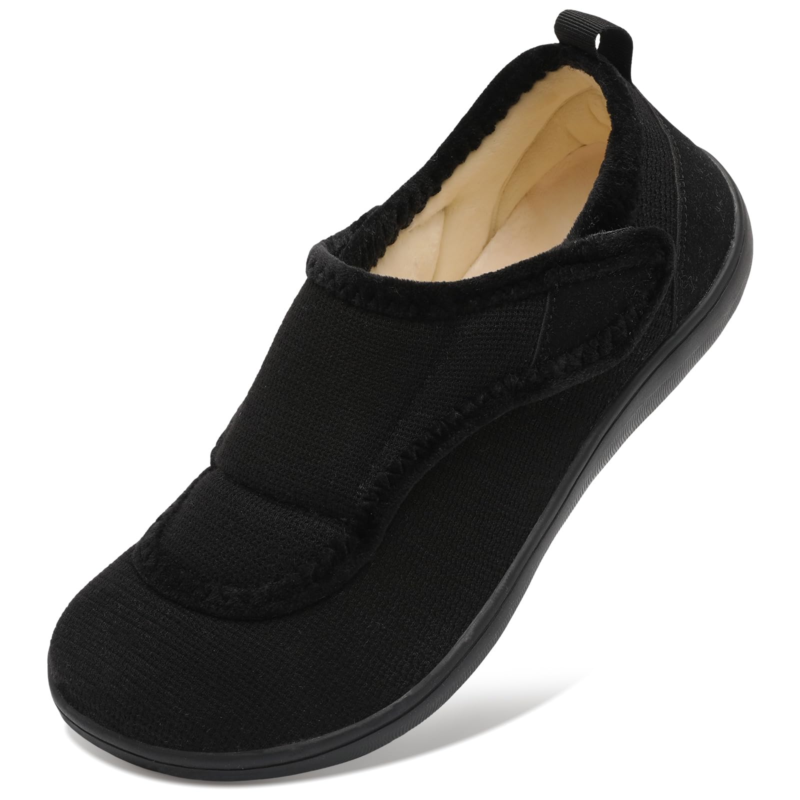 Scurtain Mens Wide Slippers Comfy Diabetic Orthopedic Shoes Adjustable House Slippers Swollen Feet Walking Shoes