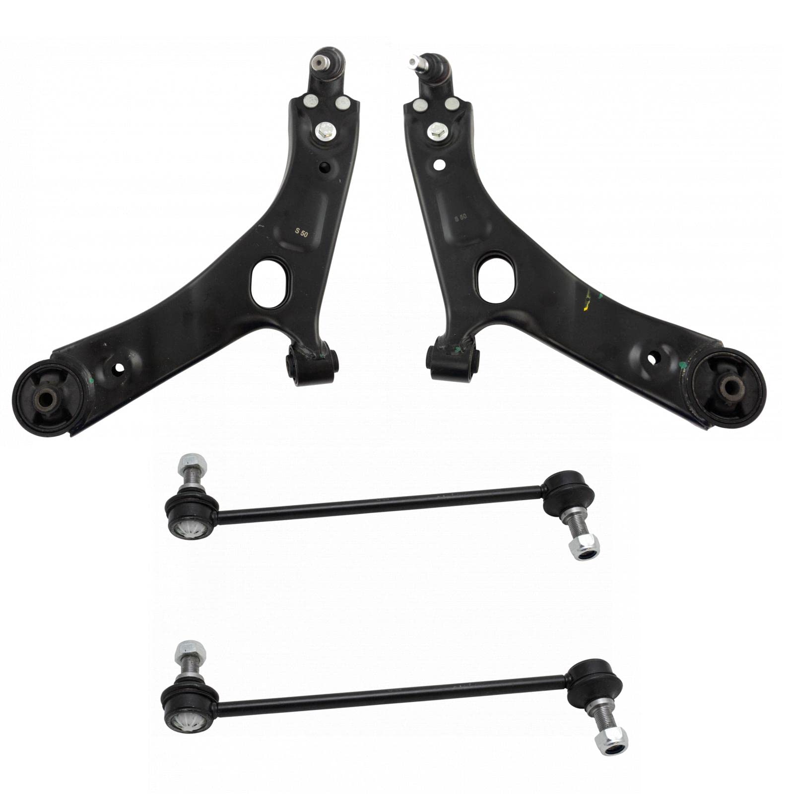 TRQ Front Suspension Kit Control Arm with Ball Joint Sway Bar Stabilizer Link Compatible with 2010-2013 Hyundai Tucson 2011-2013 Kia Sportage
