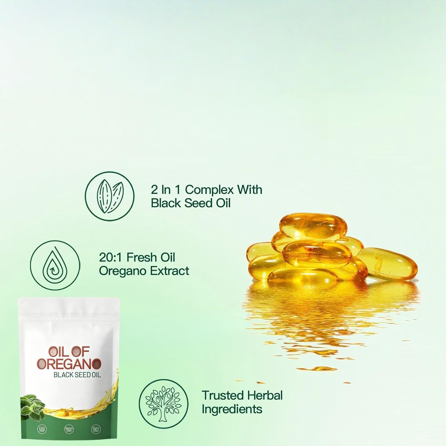 Aceite de orégano: apoya la digestión saludable y la función de defensa del cuerpo, sin OGM