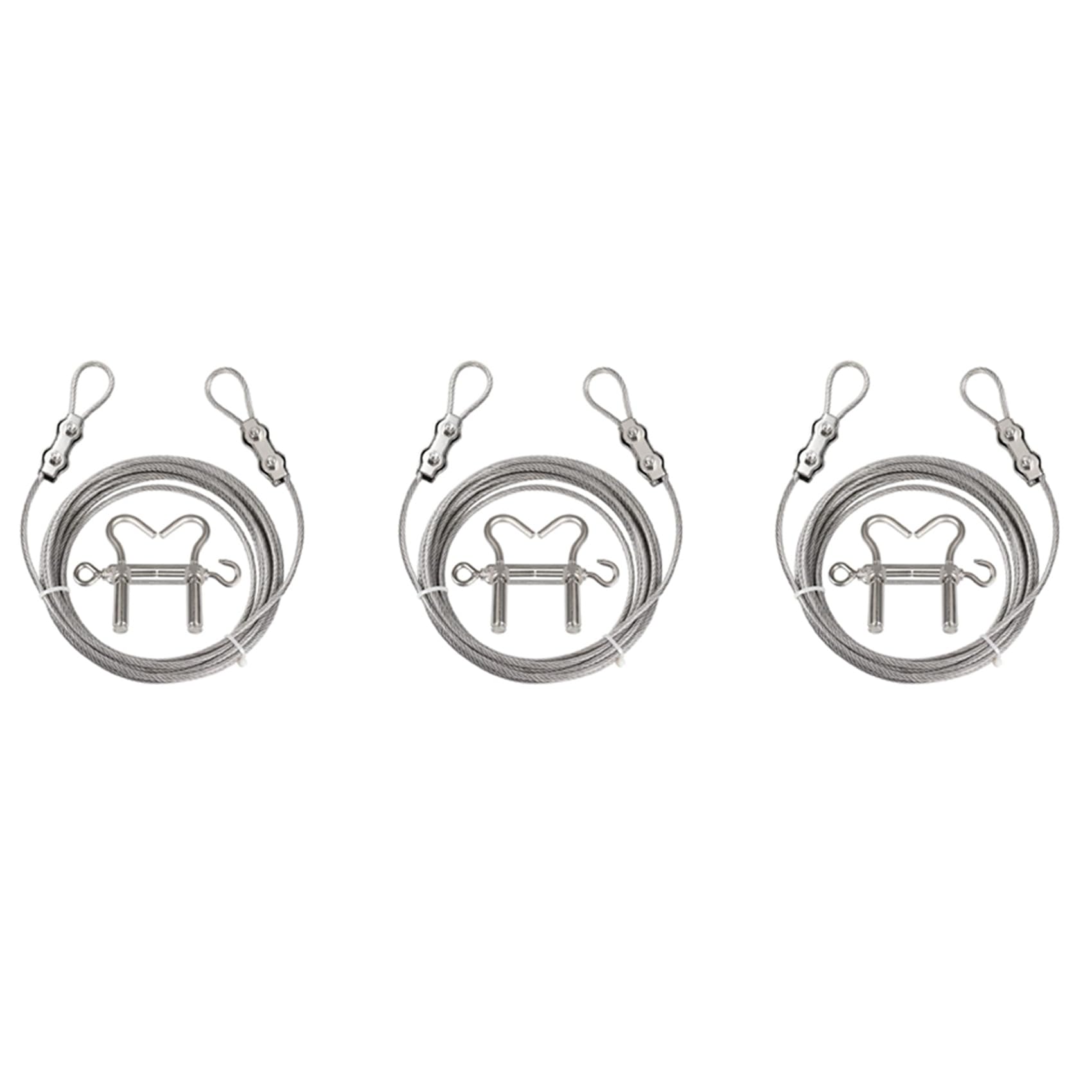 Corde à vêtements portable 3X pour camping et voyage avec câble inox