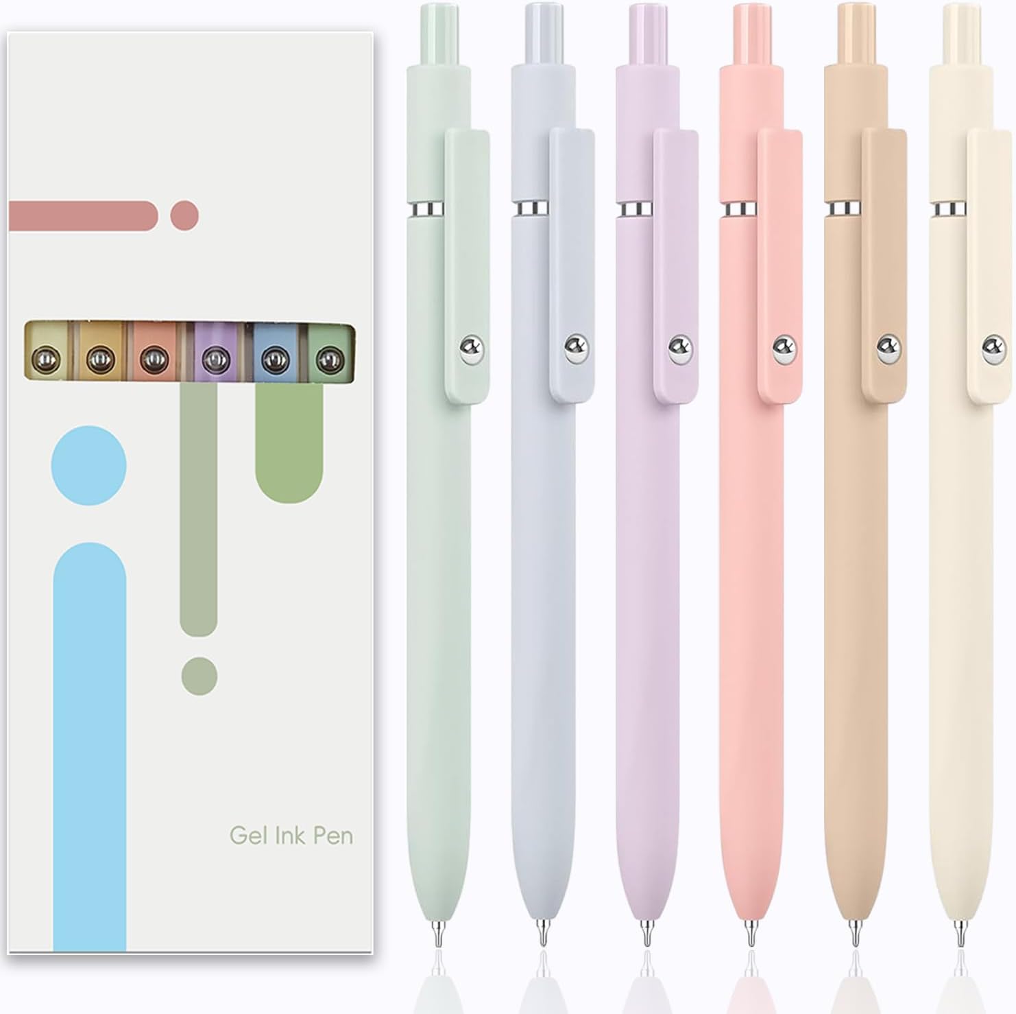 ACEES 6Pcs Gel Pens 0.5mm Fine Point Black Ink Pens With Smooth Writing,Quick Dry Pens For Journaling,Valentines Day Office Writing Supplies for Women Nurse(Macaron)