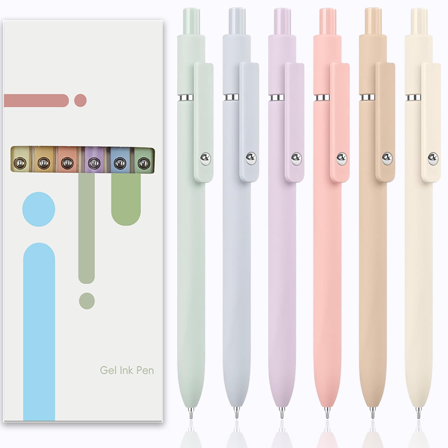 Stocking Stuffers for Women,6Pcs Gel Pens 0.5mm Fine Point Black Ink Pens With Smooth Writing,Quick Dry Pens For Journaling,Christmas Gifts Office Writing Supplies for Women Nurse(Macaron)