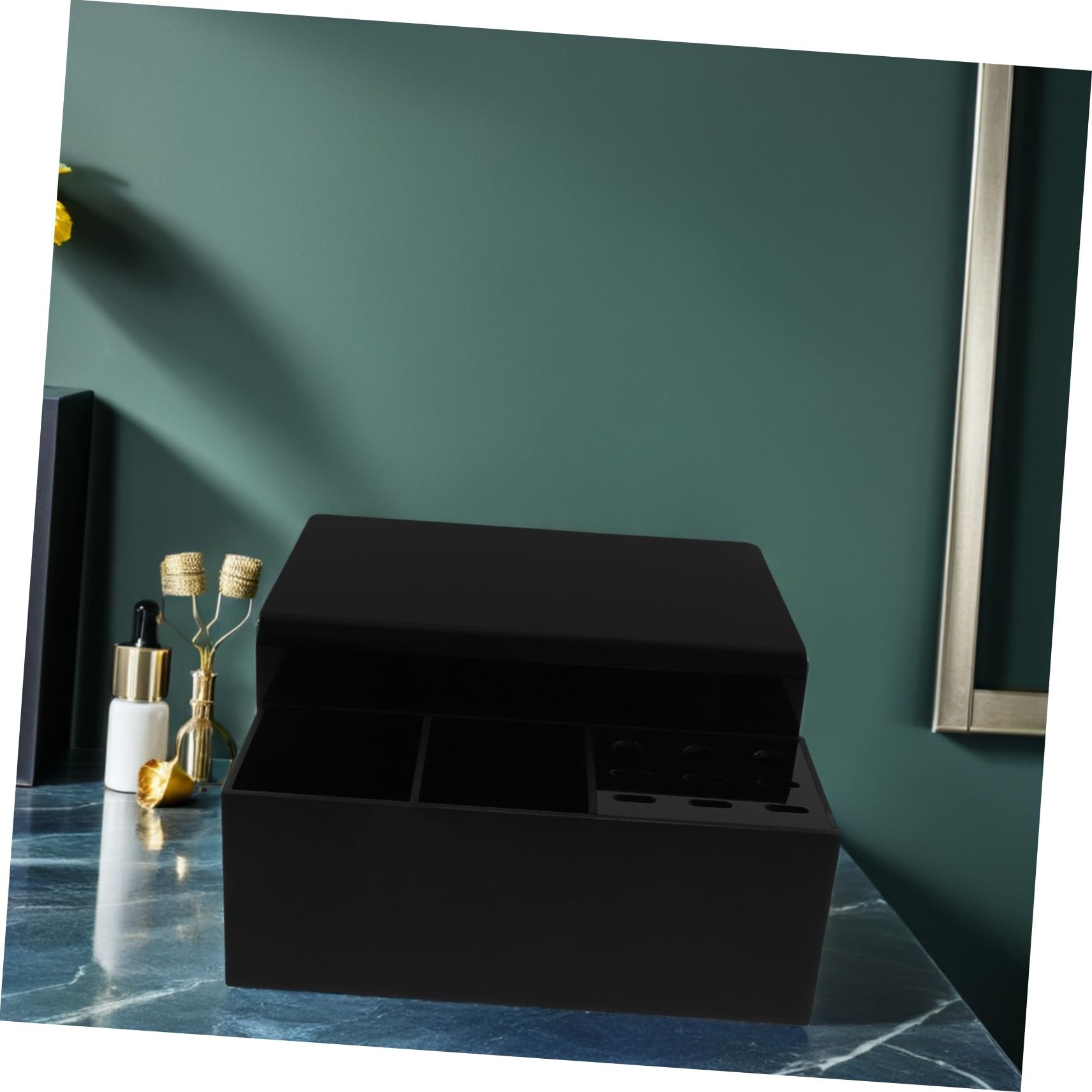 PLAFOPE Eyelash Pillow Organizer Shelf Desmontable con Almohadilla para Cuello Estante Lateral Ligero para Extensiones de Pestañas Diseño Negro Fácil Limpieza para Técnicos de Salón