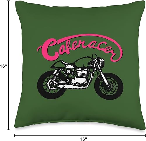 Miniatura 4 de American Cafe Racer Motorcycle Apparel and Merch Cafe Racer Biker - Cojín de 16 x 16 pulgadas, multicolor