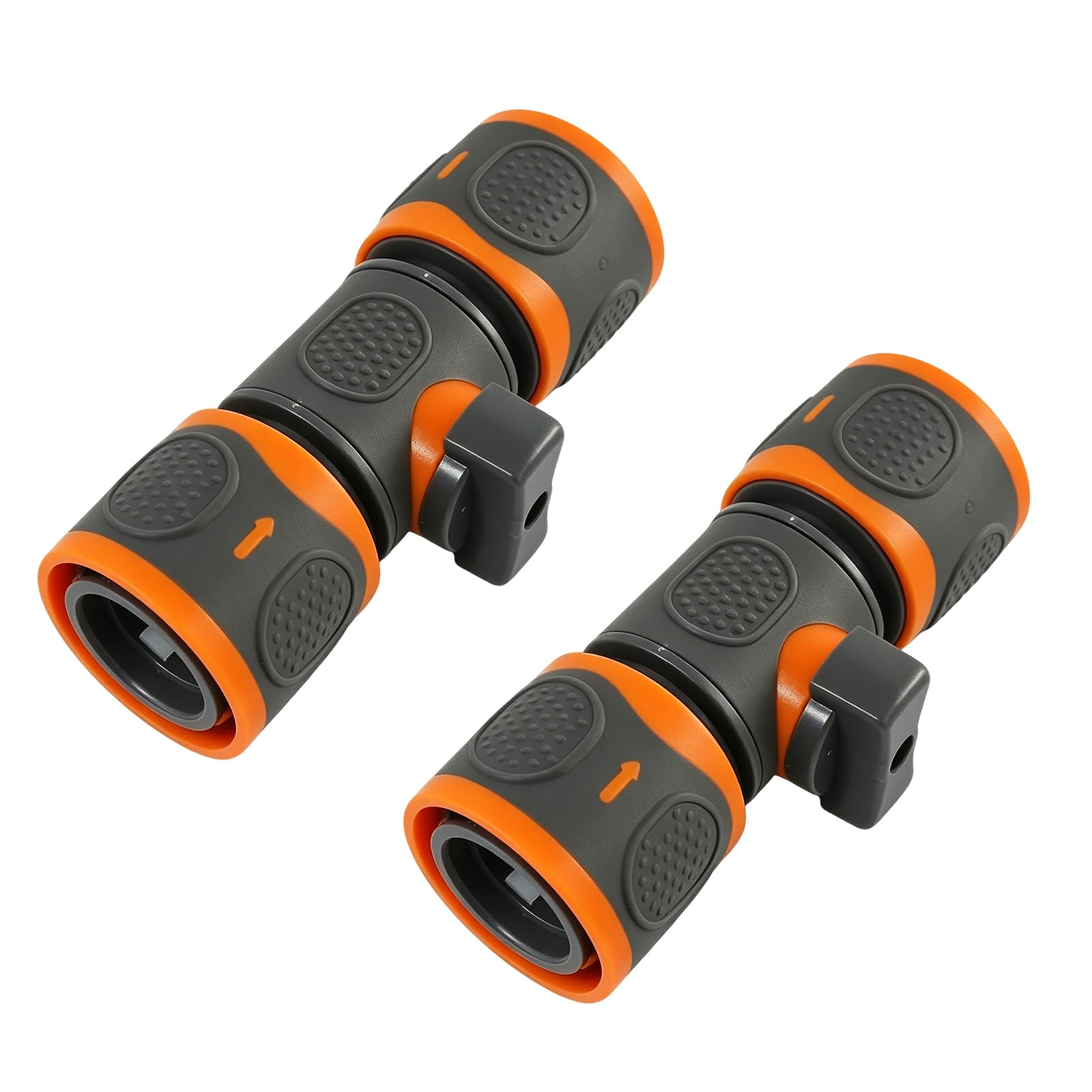 Viilich 2 Pack 3/4 Inch Double Female Garden Hose Quick Release Connector with Shut Off Valve, Leak-Proof Female to Female Hose Coupler, Adjustable Flow Control Fittings for Garden Irrigation