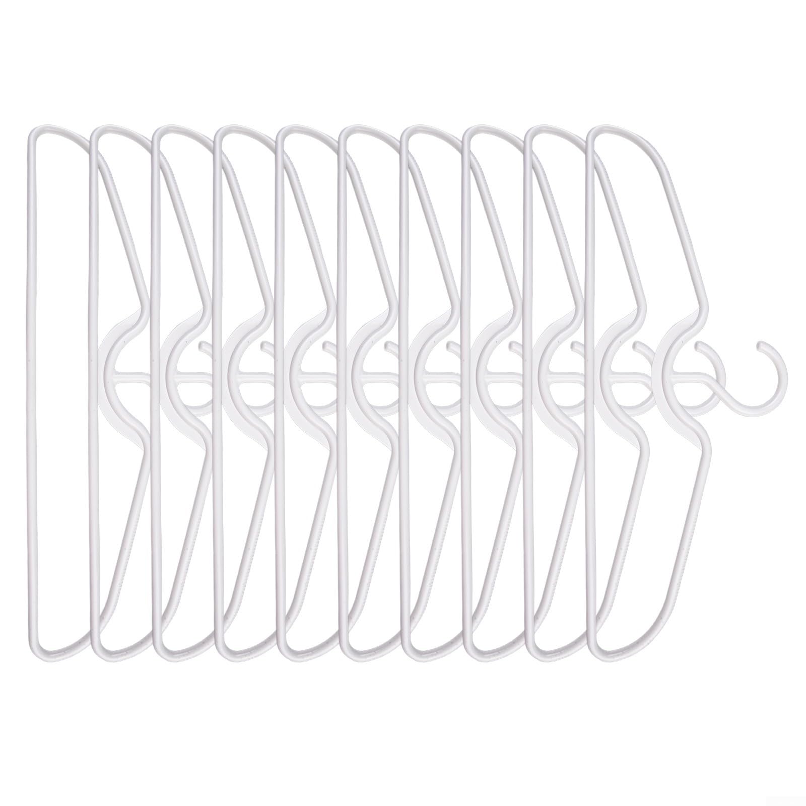 Zilimontt 5/10/20 Pcs Plastic Hangers,Short Neck Anti-Slip Plastic Clothes Hangers,Adult Coat Clothes Hangers,Space Saving Designed For Efficient Garment Storage(10pcs)