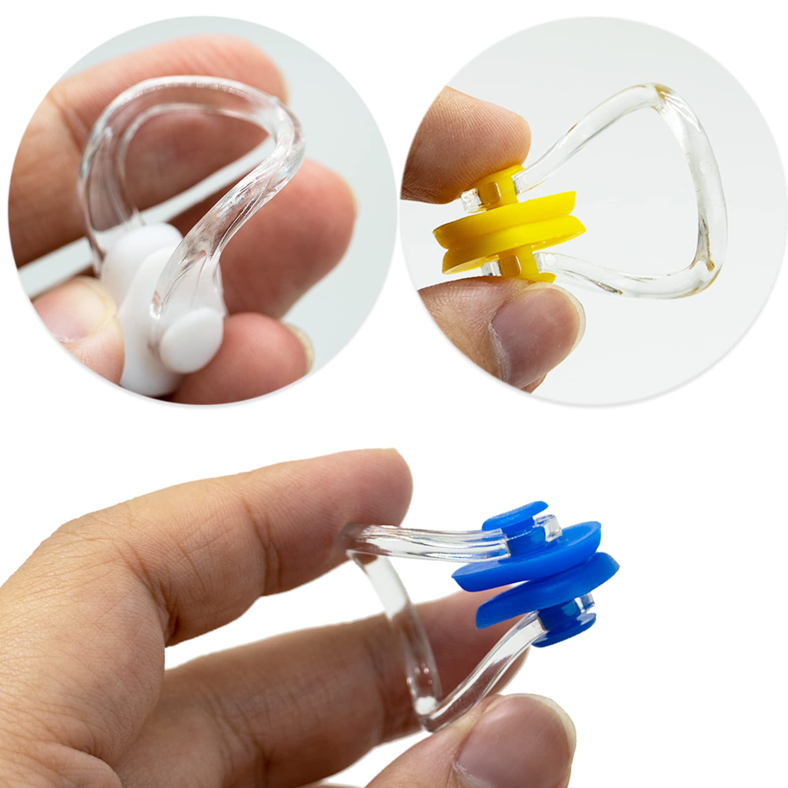 Pinzas de Nariz para Natación, 6 Piezas, Silicona Impermeable, con Caja de Almacenamiento
