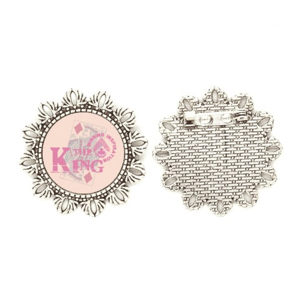 Broche de flores plateadas King Playing Cards medium para ropa 4